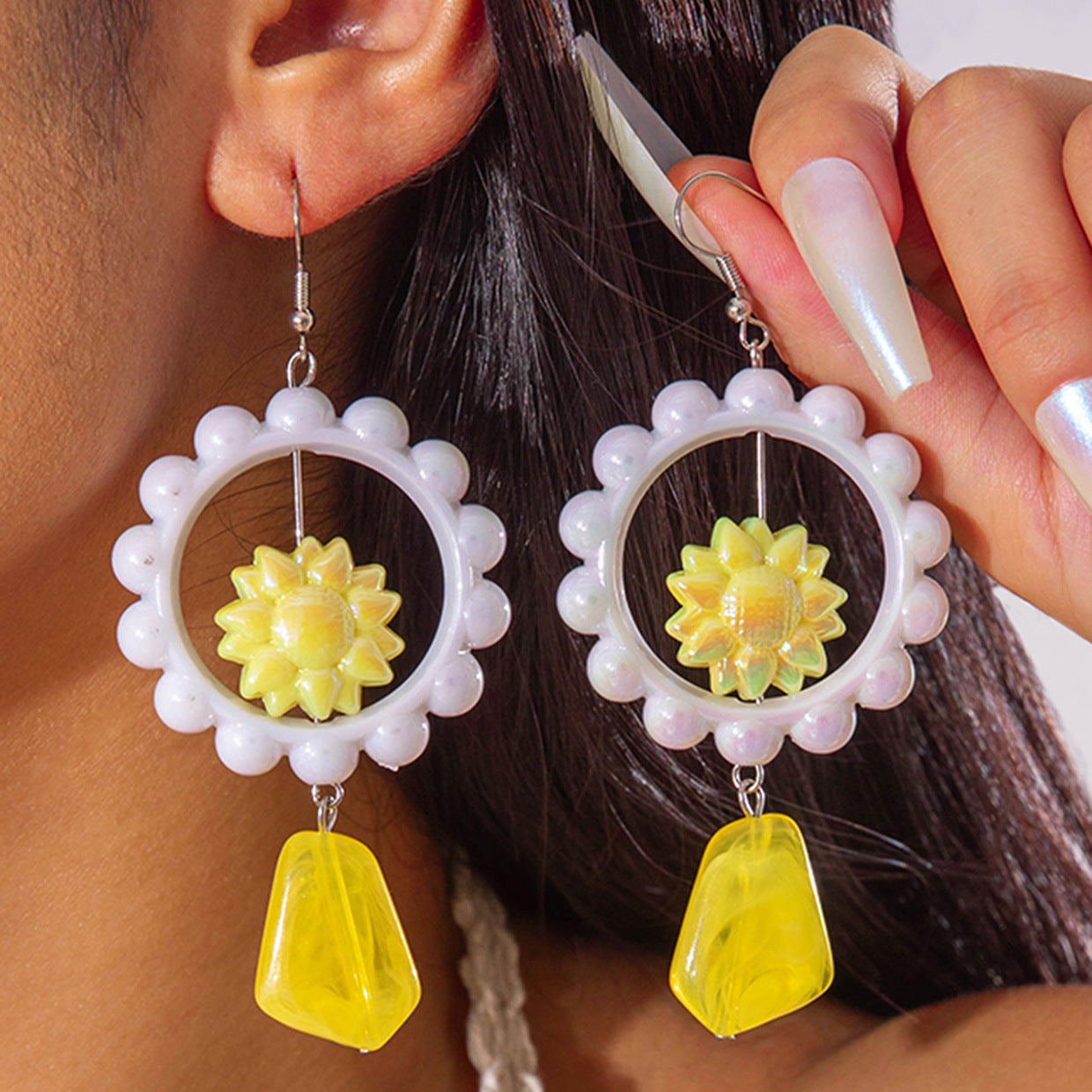 Wholesale 2PCS/Pack color flower sunflower earrings  tulip flower earrings earrings
